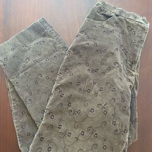 Corduroy Floral Pants